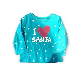 Osh kosh baby girl I love santa t-shirt long sleeve Holiday winter